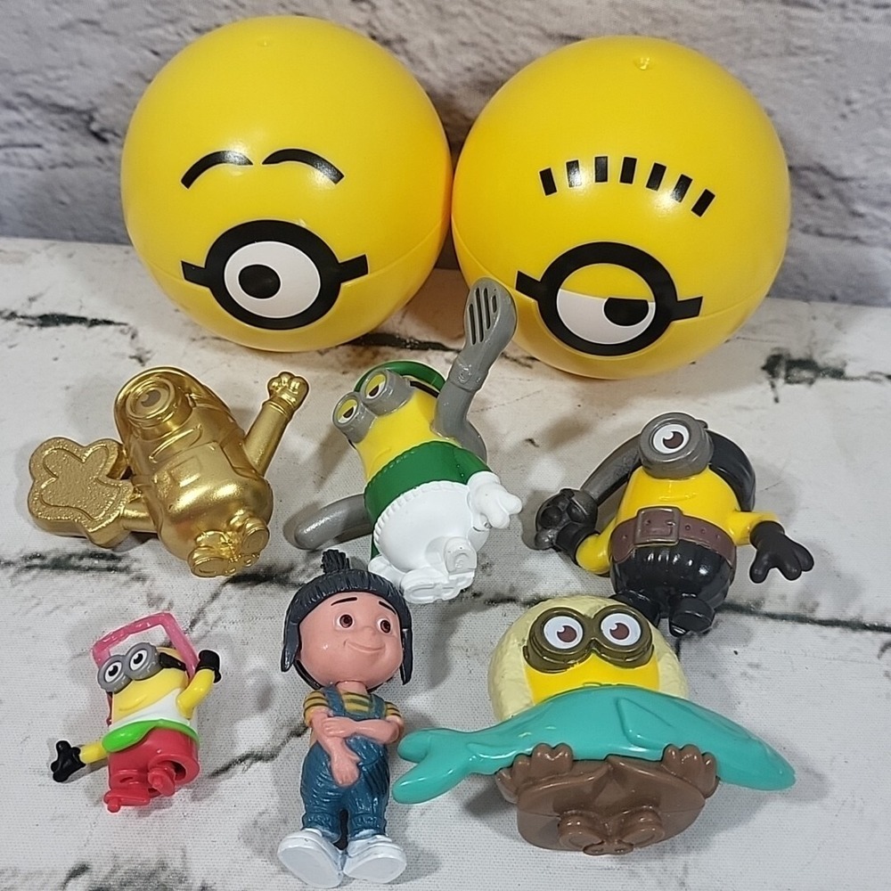 Despicable Me Minions‎ Agnes Figures Lot Of 6 With Empty Character Balls